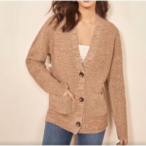 Reformation Blair Tan 100% Yak Cardigan size Small